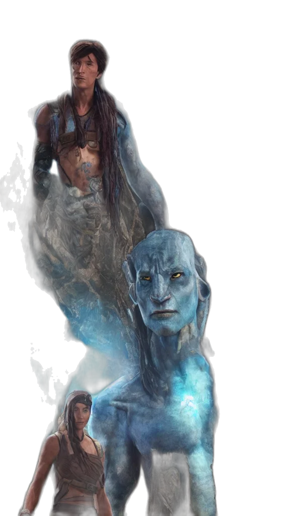 face, mask, creature, staff transparent PNG cut-out
