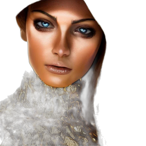 face, jewelry, hat, mask, photorealistic, 3d render, fantasy art, concept art transparent PNG cut-out