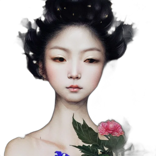 jewelry, crown, face, dress, photorealistic, fantasy art, concept art, oil painting transparent PNG cut-out