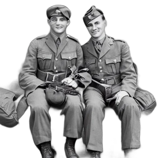 staff, jacket, professional, photograph, two, handsome, young, wwii transparent PNG cut-out