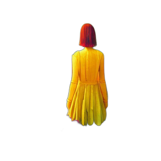 dress, hair, jacket, staff transparent PNG cut-out