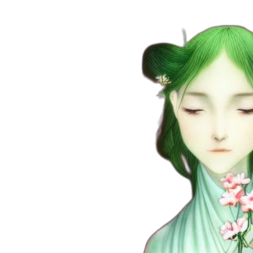 flower, crown, mask, face, fantasy art, anime, 3d render, photorealistic transparent PNG cut-out