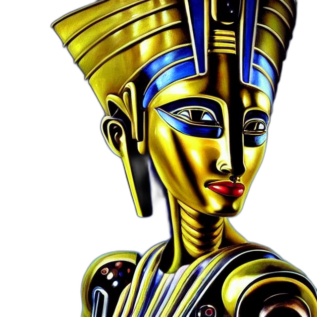 jewelry, mask, robot, crown, photorealistic, concept art, fantasy art, comic book art transparent PNG cut-out