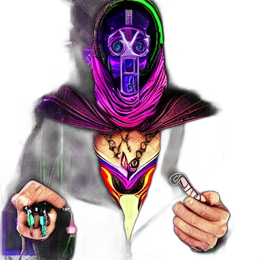 mask, comic book art, concept art, cyberpunk transparent PNG cut-out