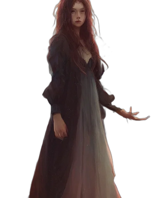 dress, staff, creature, jacket transparent PNG cut-out