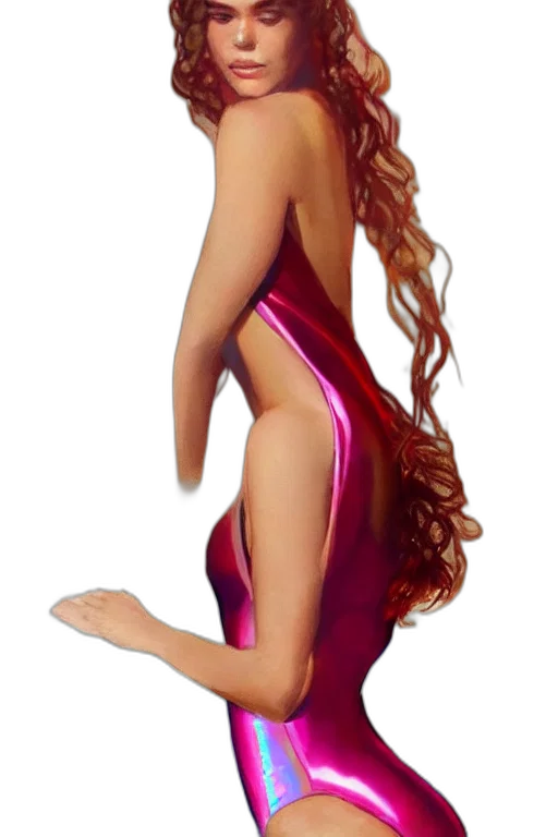 dress, hair, 3d render, concept art transparent PNG cut-out