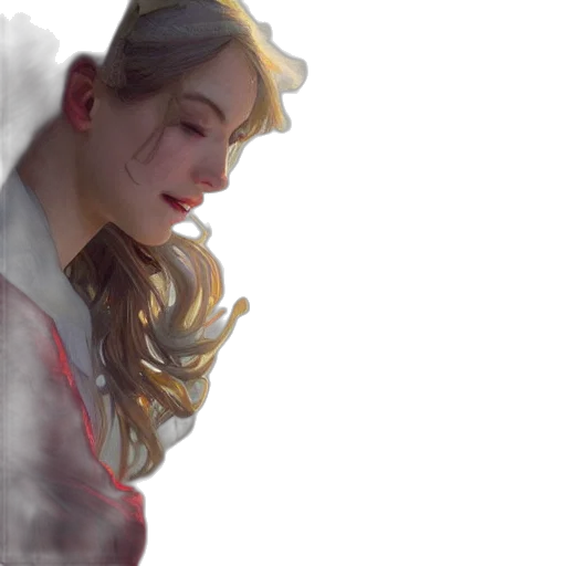 face, dress, concept art, photorealistic transparent PNG cut-out