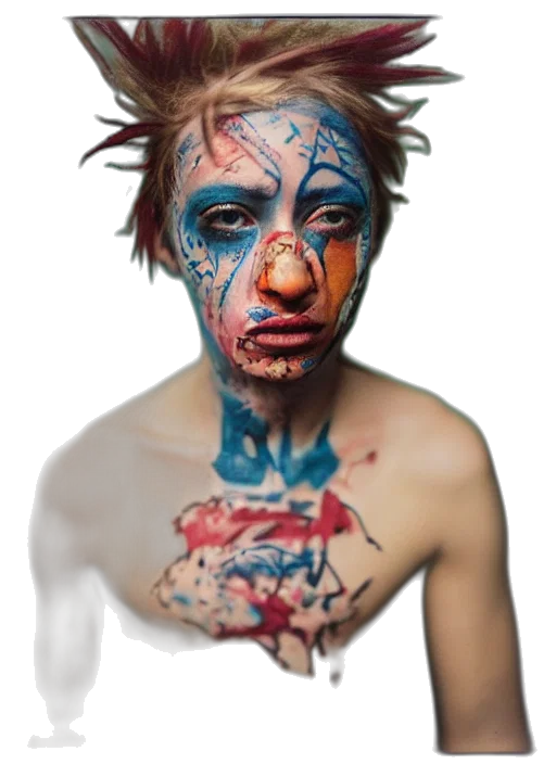 face, mask, creature, animal, photorealistic, concept art, watercolor, cyberpunk transparent PNG cut-out