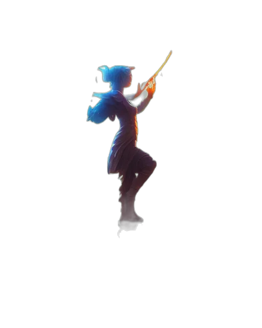 staff, sword, weapon, robot, concept art, pixel art, 3d render, anime transparent PNG cut-out