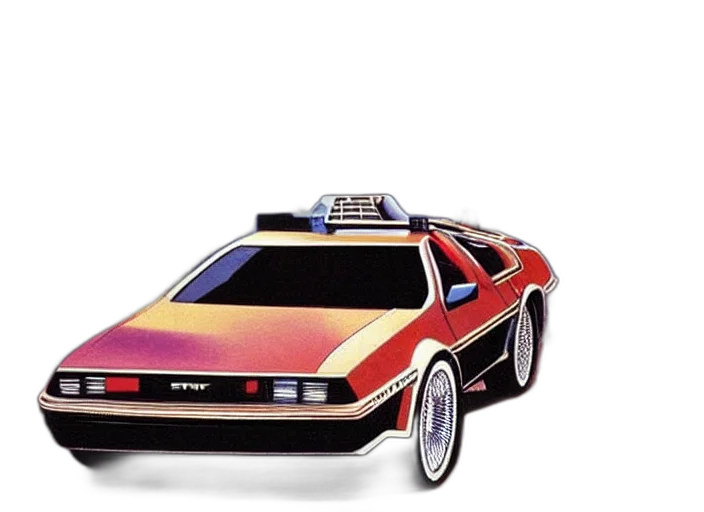 car, jacket, concept art, african, jesus, driving, flying, delorean transparent PNG cut-out