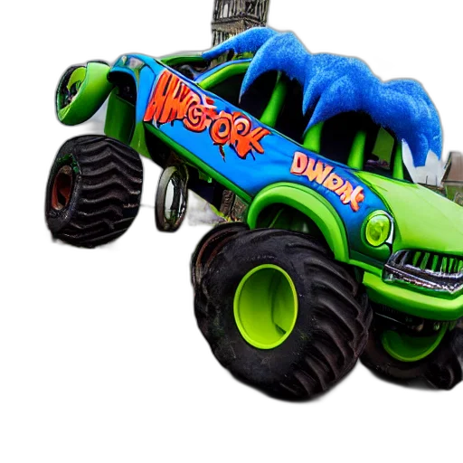 car, weapon, creature, dragon, 3d render, concept art, shrek, has transparent PNG cut-out