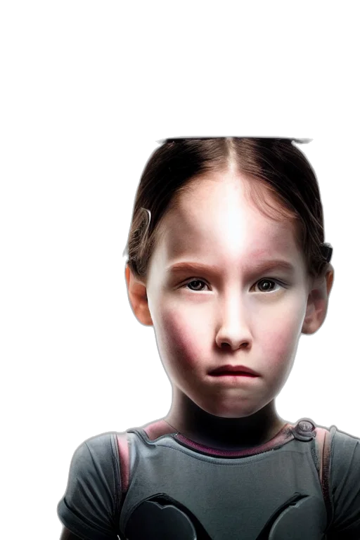 face, robot, mask, hair transparent PNG cut-out