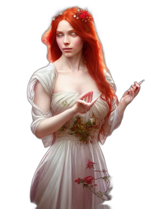 dress, jewelry, staff, flower transparent PNG cut-out