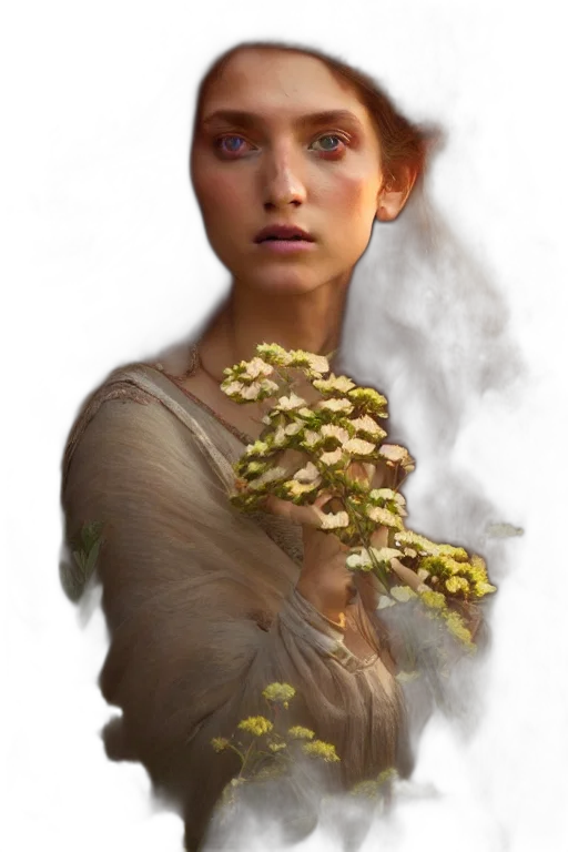 face, dress, staff, crown, photorealistic, fantasy art, concept art, oil painting transparent PNG cut-out