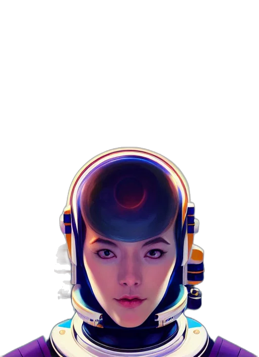 robot, face, mask, crown, concept art, cyberpunk, photorealistic, fantasy art transparent PNG cut-out
