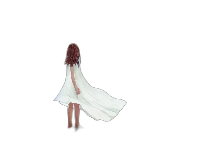 dress, hair, creature, umbrella, concept art, pixel art, 3d render, fantasy art transparent PNG cut-out