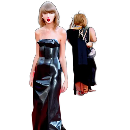dress, concept art, 3d render, cartoon, pixel art, taylor, swift, wearing transparent PNG cut-out