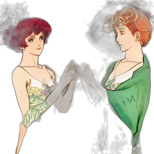 dress, concept art, watercolor, fantasy art, comic book art, fire, green, earth tones transparent PNG cut-out