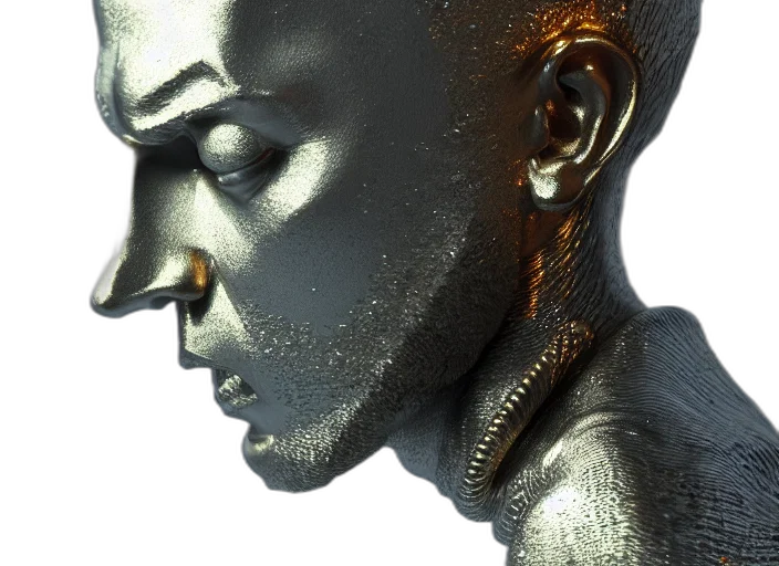 jewelry, face, mask, crown, photorealistic, concept art, 3d render, cyberpunk transparent PNG cut-out