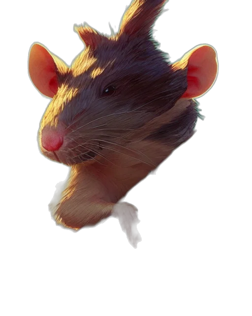 animal, creature, hair, hat, concept art, photorealistic, 3d render, watercolor transparent PNG cut-out