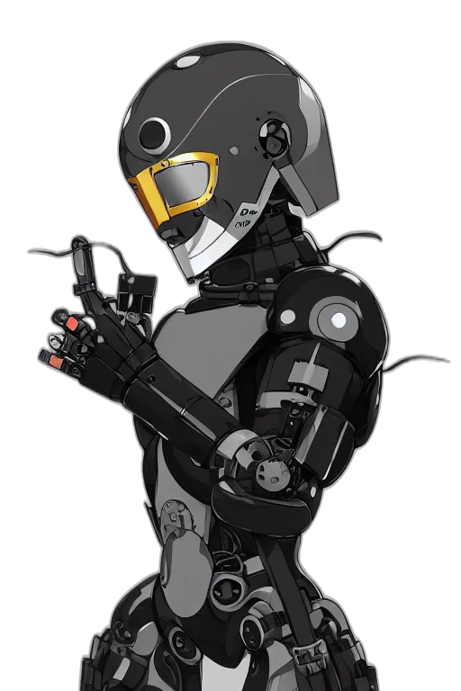 robot, concept art, cyberpunk, 3d render transparent PNG cut-out