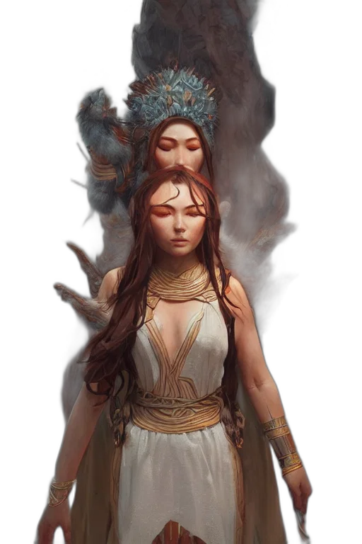 dragon, dress, face, crown transparent PNG cut-out