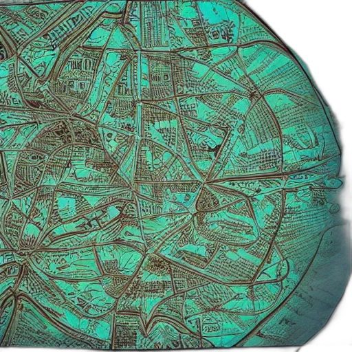 jewelry, green, exquisite, map, black, teal, paper, intricate transparent PNG cut-out
