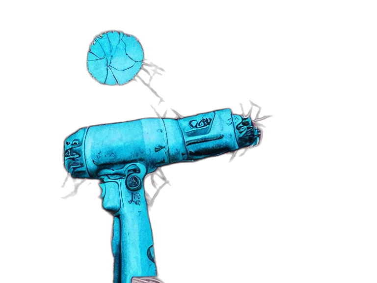 weapon, umbrella, staff, robot, concept art, 3d render, photorealistic, vaporwave transparent PNG cut-out