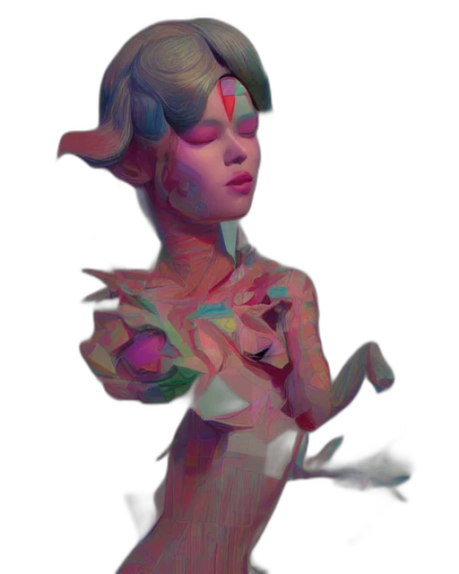 creature, crown, mask, dress, concept art, fantasy art, watercolor, pixel art transparent PNG cut-out