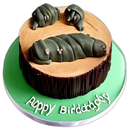 3d render, tardigrade, birthday, cake transparent PNG cut-out