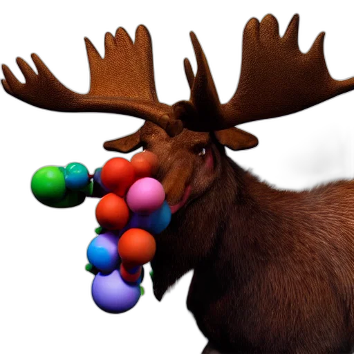 animal, creature, crown, 3d render, concept art, photorealistic, render, moose transparent PNG cut-out