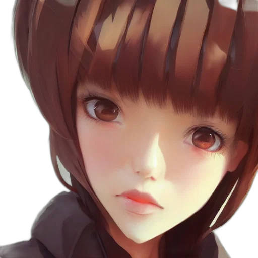 face, robot, jacket, hair, anime, photorealistic, 3d render, concept art transparent PNG cut-out