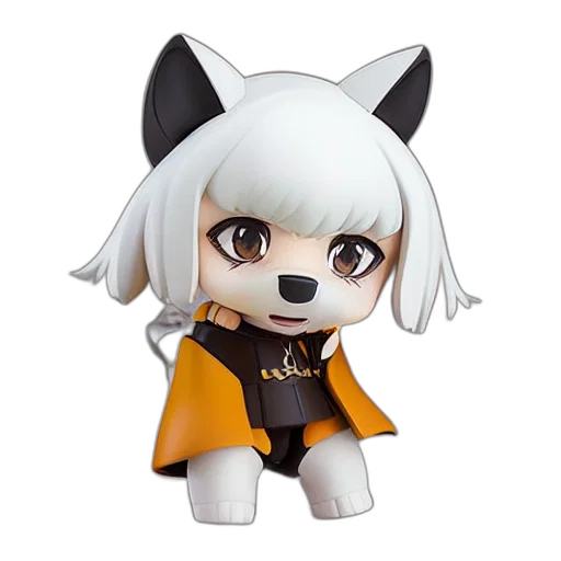 staff, animal, 3d render, concept art, anime, fantasy art, monochrome, fur transparent PNG cut-out