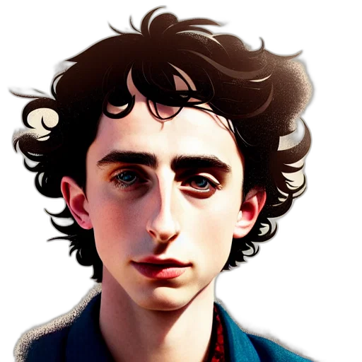 face, hair, jacket, creature, photorealistic, cartoon, comic book art, concept art transparent PNG cut-out