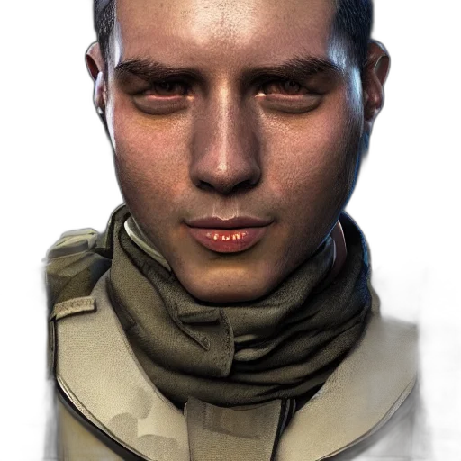 face, staff, mask, jacket, concept art, photorealistic, 3d render, fantasy art transparent PNG cut-out