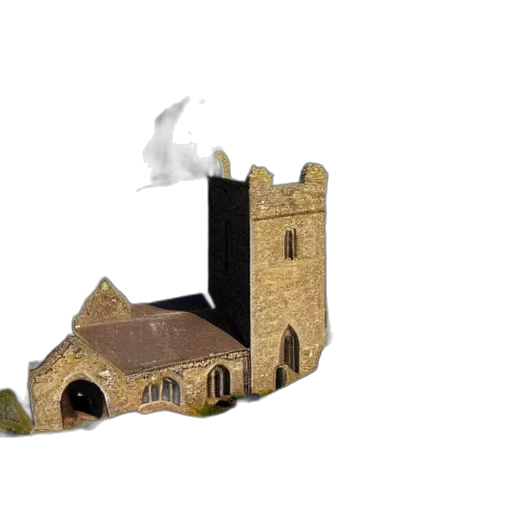 building, dragon, 3d render, concept art, photorealistic, fog, davids, pembrokeshire transparent PNG cut-out