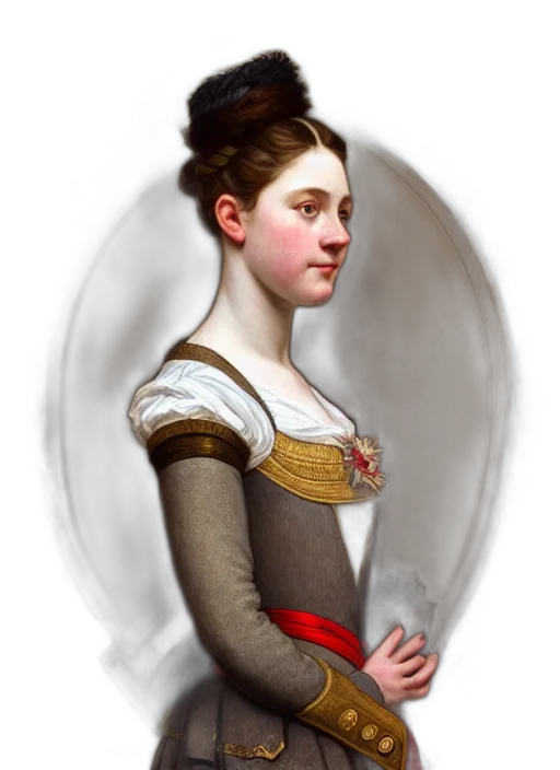 dress, face, staff, crown, photorealistic, fantasy art, concept art, oil painting transparent PNG cut-out