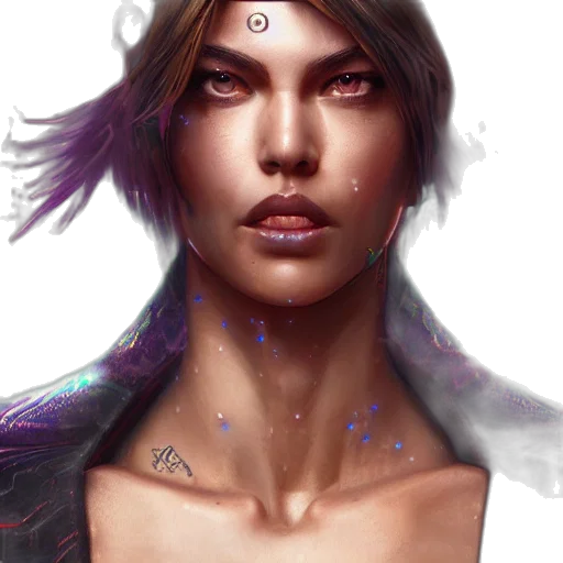 face, cyberpunk, fantasy art, concept art transparent PNG cut-out