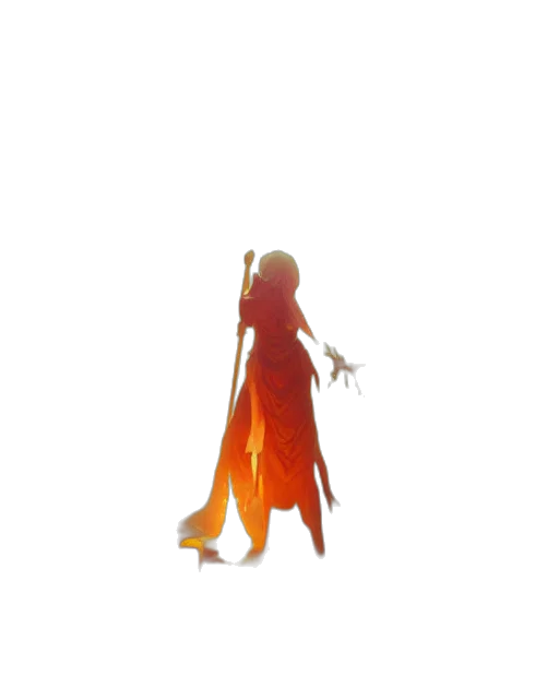dress, staff, dragon, creature, 3d render, concept art, pixel art, fantasy art transparent PNG cut-out