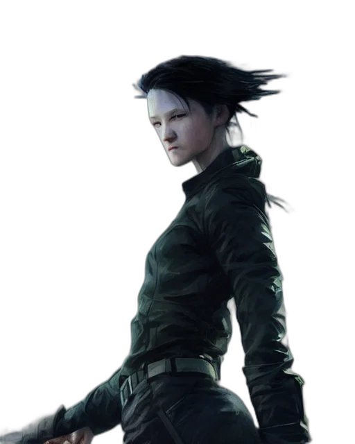 jacket, concept art, cyberpunk, fantasy art, photorealistic, green, dark, battle transparent PNG cut-out