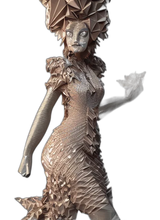 dress, creature, jewelry, staff transparent PNG cut-out