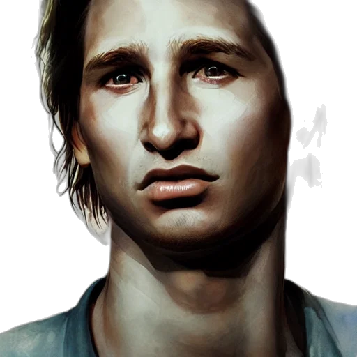 face, photorealistic, concept art, comic book art, fantasy art, blue, young, david transparent PNG cut-out
