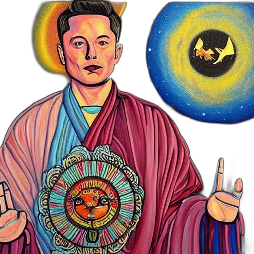painting, theme, elon, musk transparent PNG cut-out