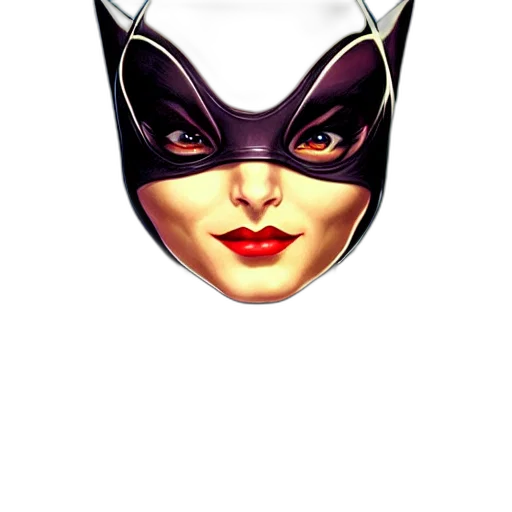 mask, face, hat, jewelry, comic book art, concept art, cartoon, 3d render transparent PNG cut-out