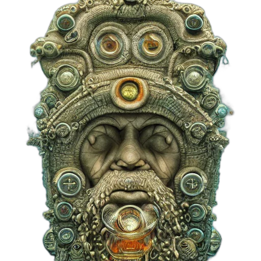 mask, face, crown, staff, concept art, fantasy art, photorealistic, 3d render transparent PNG cut-out