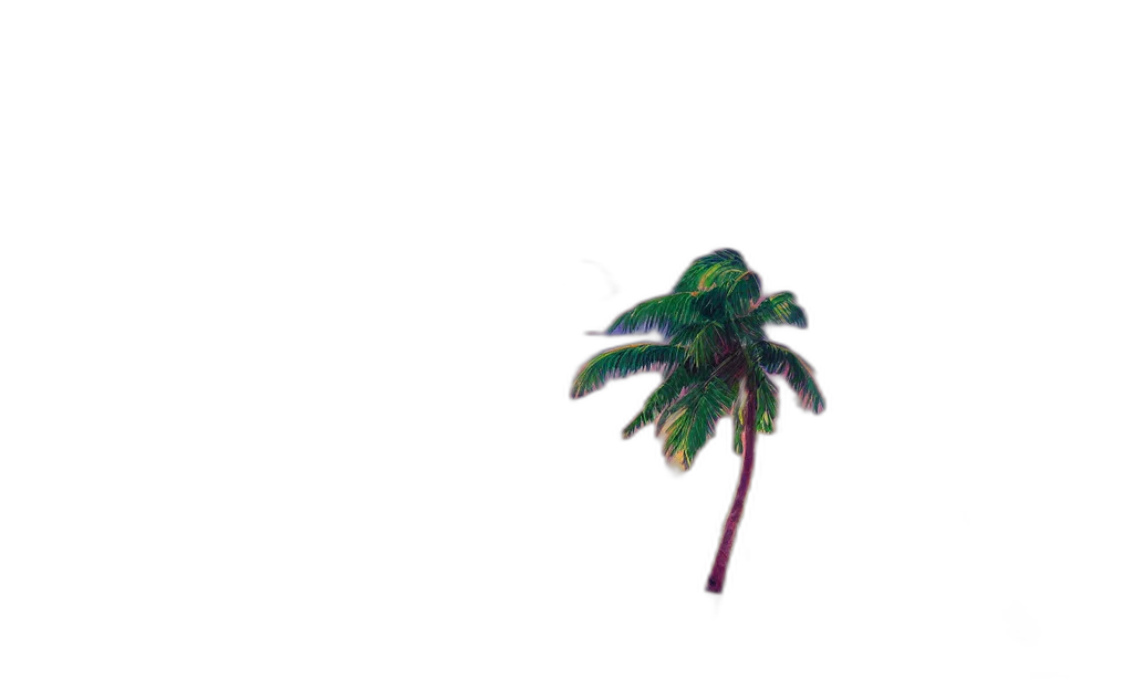 tree, umbrella, hat, hair, vaporwave, pixel art, photorealistic, 3d render transparent PNG cut-out