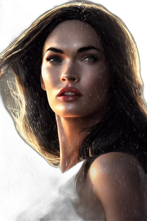 face, hair, dress, photorealistic transparent PNG cut-out
