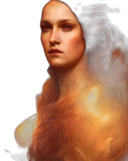 face, dragon, crown, hair, fantasy art, photorealistic, concept art, oil painting transparent PNG cut-out