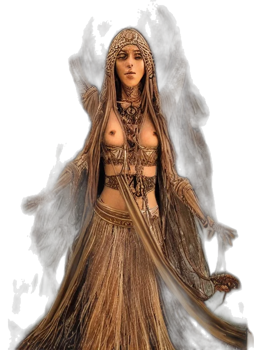 dress, jewelry, fantasy art, concept art transparent PNG cut-out