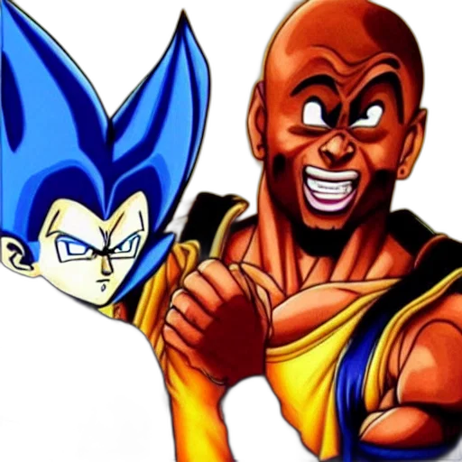 concept art, comic book art, cartoon, pac, vegeta, hanging, out transparent PNG cut-out